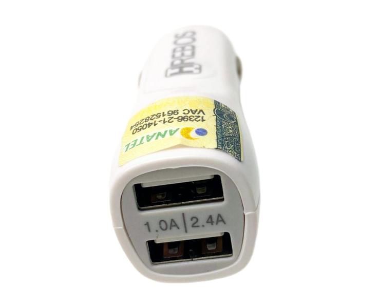 Imagem de Carregador Veicular Lightning 2.4A 2 Entradas USB Hrebos HS80i