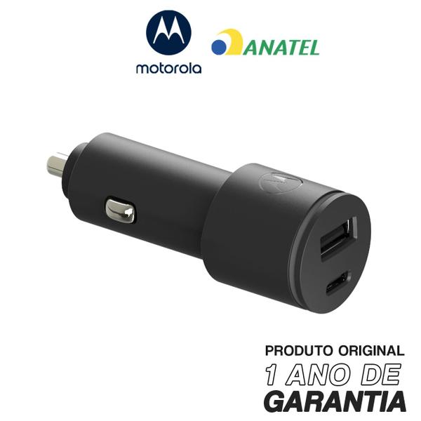 Imagem de Carregador Veicular Motorola Turbo Power 45W Sem Cabo, Entrada USB-C e USB-A