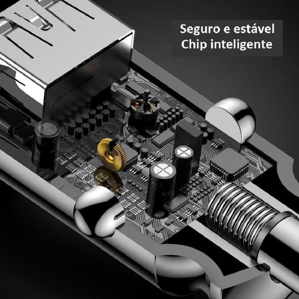 Imagem de Carregador Veicular Turbo 5V 3.1A USB 2 Entradas - Com LED Baseus