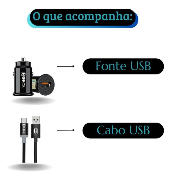 Imagem de Carregador Veicular turbo compatível com LG K41 K50s K51s K52 K61 K62 K71