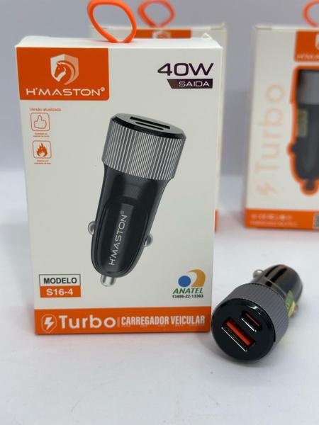 Imagem de Carregador Veicular turbo TIPO C + USB 40W Turbo Carregamento rápido/Universal  Original-S16-4