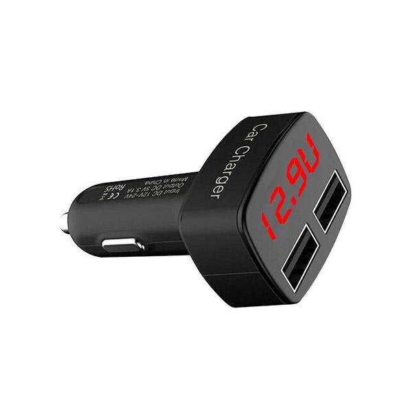 Carregador veicular USB medidor bateria e temperatura - OEM Imagem de Carregador veicular USB medidor bateria e temperatura
