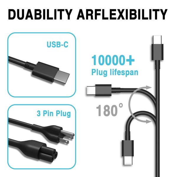 Imagem de Carregador YBRUZRUB 65W 45W USB C para Dell Latitude 5520 5420