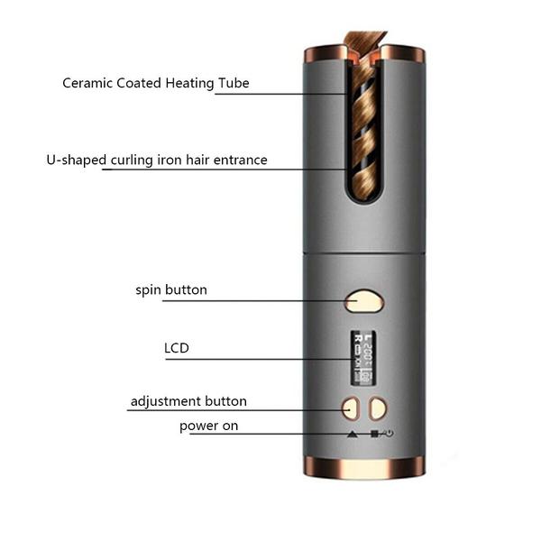 Imagem de Carregamento USB portátil cinza-dourado, estilo onda grande,