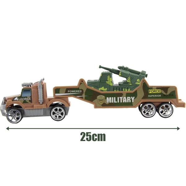 Imagem de Carreta a Fricção Militar Camuflado Marrom Carro