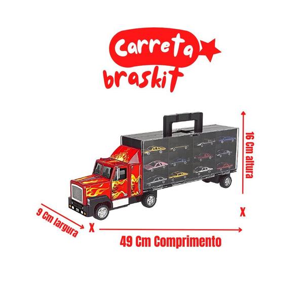 Imagem de Carreta Cegonha Com 12 Carrinhos 7304 - Braskit