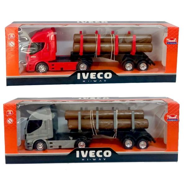 Imagem de Carreta de Brinquedo Iveco com Carga de Toras Realista Iveco