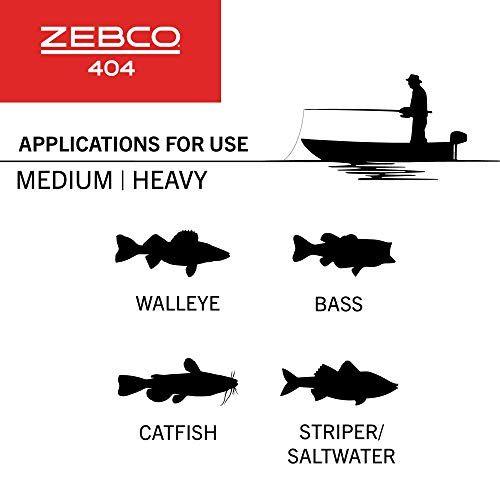 Imagem de Carretel de pesca com molinete Zebco 404, Tamanho 40, Recuperação com a Mão Direita, Alerta de Mordida Incorporado, Engrenagens Metálicas Duráveis, Pino de Aço Inoxidável de Recuperação, Carregada com Linha de Pesca Zebco de 15 Libras, Preto