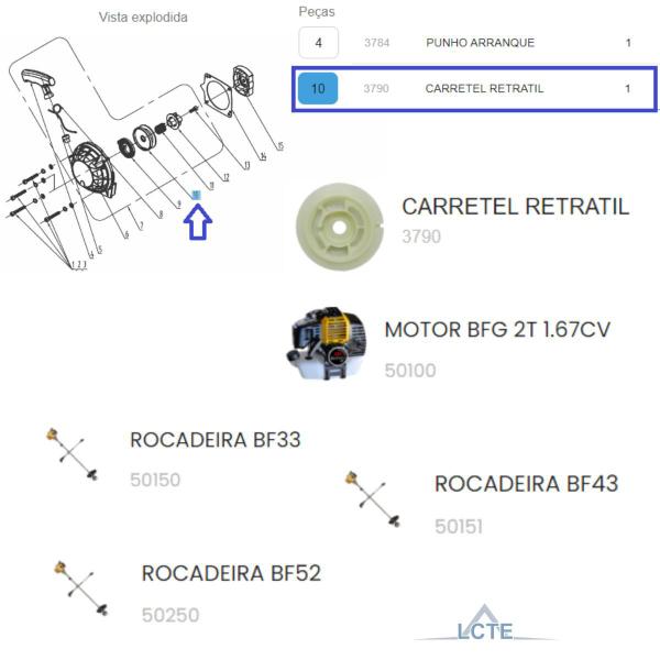 Imagem de Carretel Partida Retrátil P/ Roçadeira BFG 43 Master Buffalo