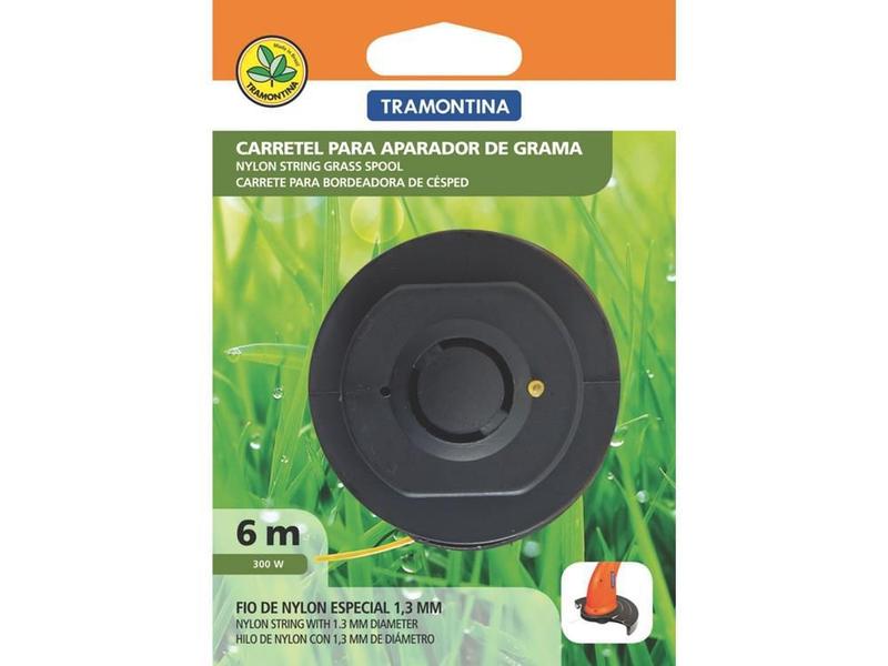 Imagem de Carretel plastico com 1 fio de nylon 1.3 mm com 6 metros para aparador ap300 tramontina