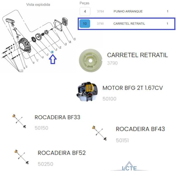 Imagem de Carretel Retrátil Para Roçadeira BF 52 Master Buffalo - 3790