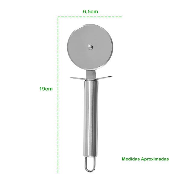 Imagem de Carretilha Cortador De Massa Lisa Pizza Em Aço Inox Resistente