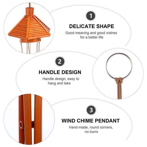 Imagem de Carrilhão de vento Wokex Creative Chic Bamboo Wind Chime Brown