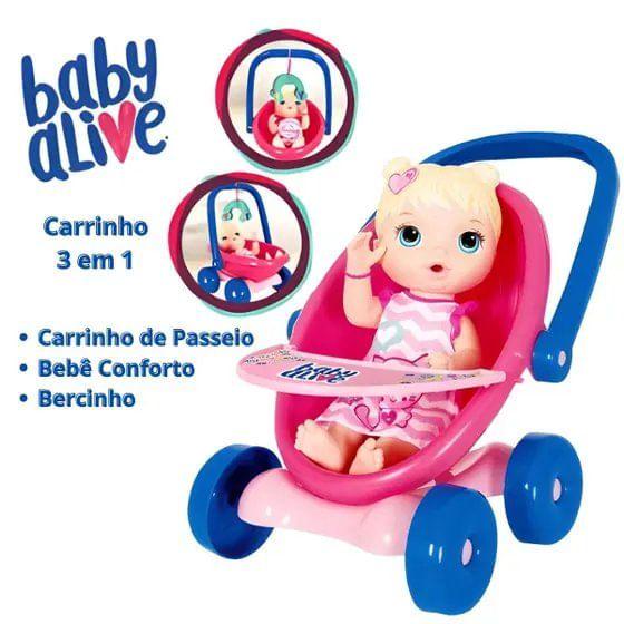 Imagem de Carrinho 3 em 1 - Baby Alive - 41cm - Cotiplás