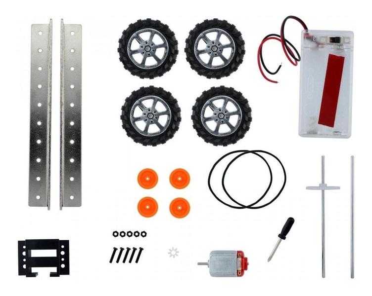 Imagem de Carrinho 4WD Robô Kit Chassi Metálico para Robótica Educacional - F17924