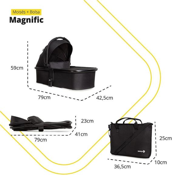 Imagem de Carrinho 5 em 1 Multiposições Infanti Travel System Magnific TS - Preto