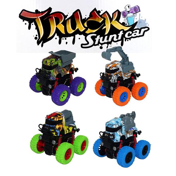 Imagem de Carrinho A Fricção Com Amortecedor TRUCK STUNT CAR 4x4 Giro 360º - HM TOYS