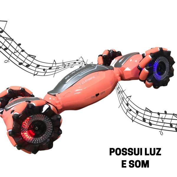 Imagem de Carrinho Acrobático Elétrico Infantil Relógio e Controle Interativo Luzes e Sons Laranja Importway