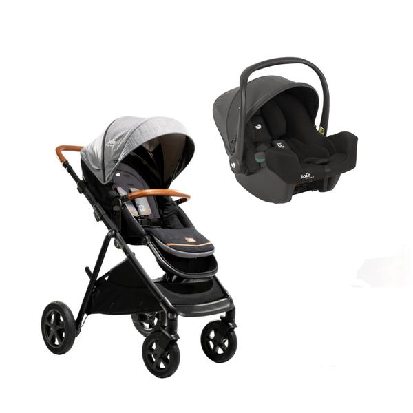 Imagem de Carrinho Aeria Carbon Joie c/ Bebê Conforto I-Snug 2 Chumbo