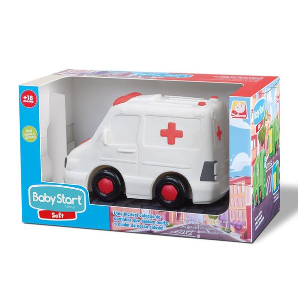 Carrinho Ambulância Vinil Borracha Atóxico P/ Bebê- Silmar Imagem de Carrinho Ambulância Vinil Borracha Atóxico P/ Bebê- Silmar