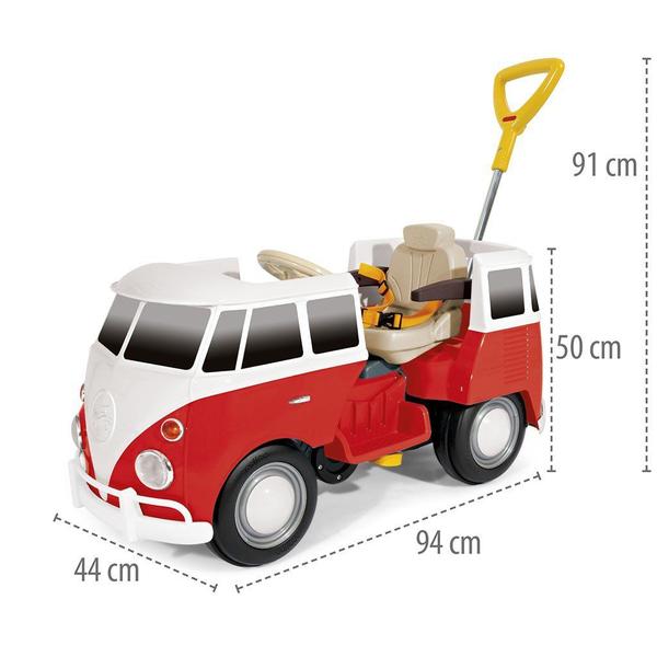 Imagem de Carrinho Antigo Classico Kombi Vermelha Passeio De Empurrar - Poliplac