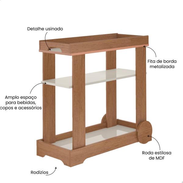 Imagem de Carrinho Bar Móvel com Rodízios - Artely 