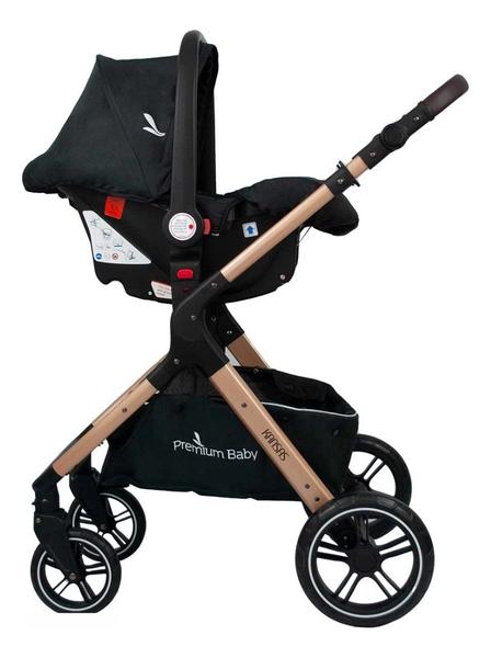 Imagem de Carrinho Bebê Conforto +base Kansas Premium Baby Gold Black