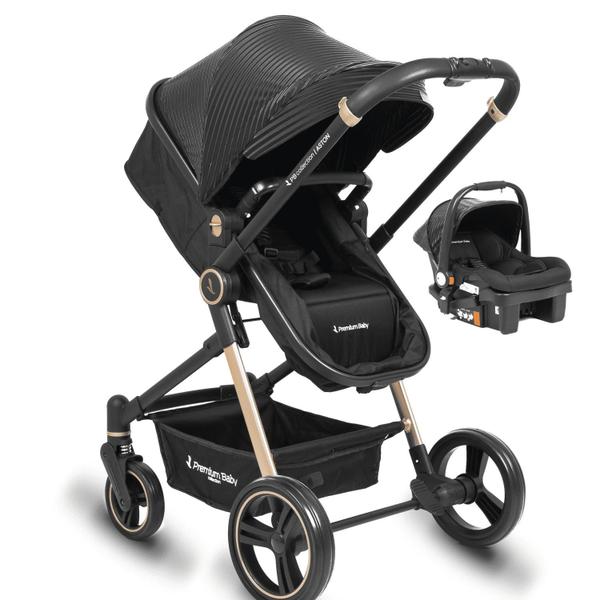 Imagem de Carrinho Bebê Conforto e Base Aston Trio Gold Premium Baby