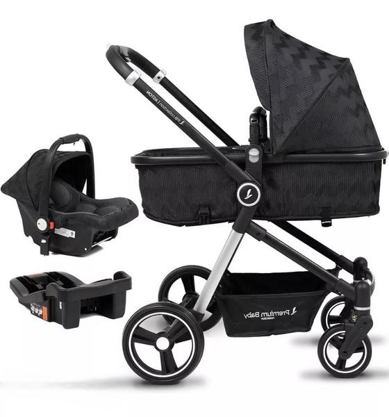 Imagem de Carrinho Bebê Conforto e Base Aston Trio Silver Premium Baby