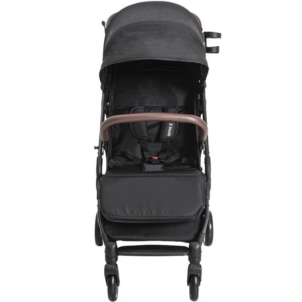 Imagem de Carrinho Bebê Kiddo Sprint Berço Passeio Fecha Uma Mão Capota Retrátil FPS 50+ Reclinável Leve Compacto Dobrável Para Viagem 0 a 15 Kg Preto com Cinza