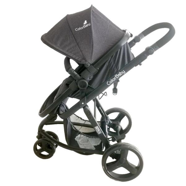 Imagem de Carrinho Bebe Passeio Black Até 15kg 3x1 Color Baby 3 Rodas