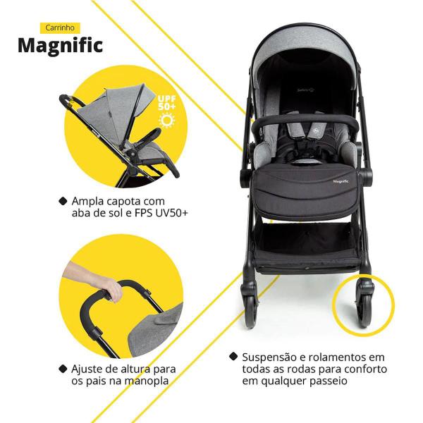 Imagem de Carrinho Bebê Safety 1St Magnific 3 Em 1 Berço Passeio Bebê