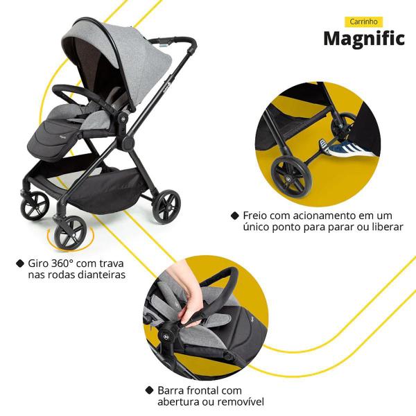 Imagem de Carrinho Bebê Safety 1St Magnific 3 Em 1 Berço Passeio Bebê