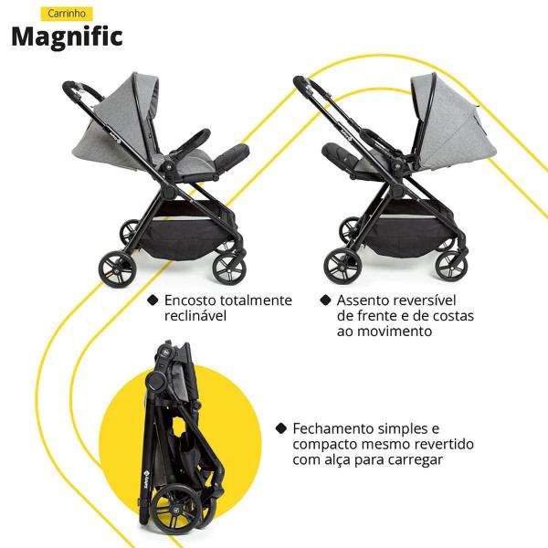 Imagem de Carrinho Bebê Safety 1St Magnific 3 Em 1 Berço Passeio Bebê