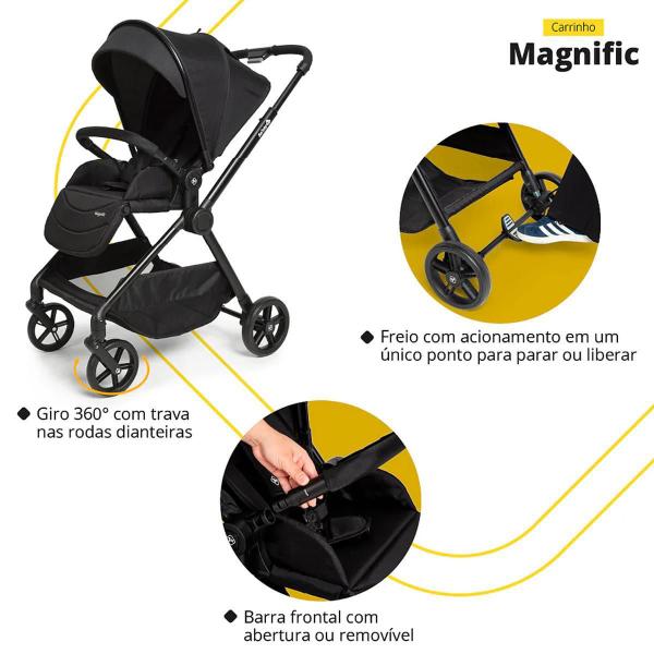 Imagem de Carrinho Bebê Safety 1St Magnific 3 Em 1 Berço Passeio Bebê