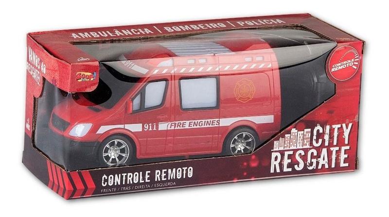 Carrinho Bombeiro Controle Remoto C/ Luz Som 20,5cm - Zoop - Zoop Toys Imagem de Carrinho Bombeiro Controle Remoto C/ Luz Som 20,5cm - Zoop