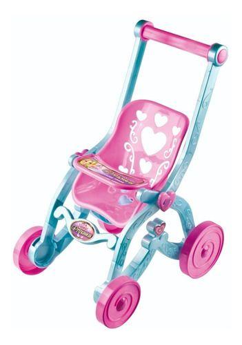 Imagem de Carrinho Boneca Baby Car Princesas Florzinha Brinquemix Cor Azul/rosa