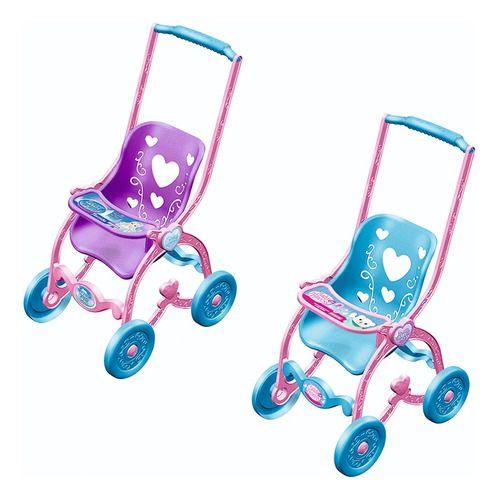 Imagem de Carrinho Boneca Baby Car Princesas Florzinha Brinquemix Cor Azul/rosa