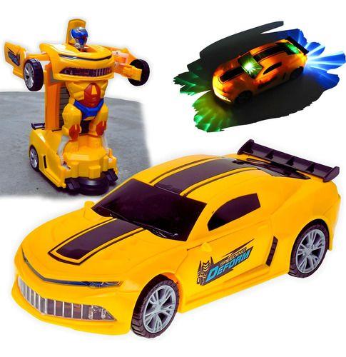 Imagem de Carrinho Brinquedo Camaro Transformers Robô Som Luz Bumblebe