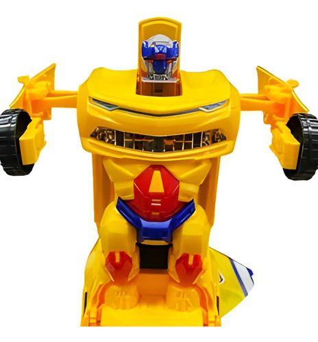 Imagem de Carrinho Brinquedo Camaro Transformers Robô Som Luz Bumblebe