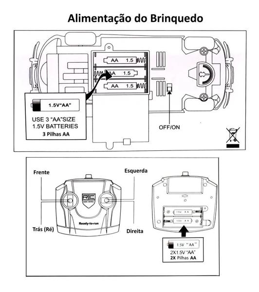 Imagem de Carrinho Brinquedo Fusquinha De Controle Remoto Infantil  Acende Farol (Amarelo)