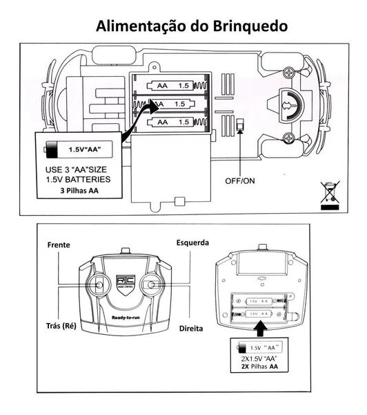 Imagem de Carrinho Brinquedo Fusquinha De Controle Remoto Infantil  Acende Farol (Azul)