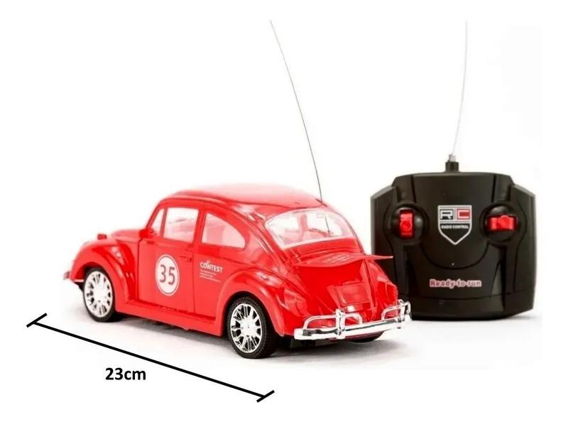 Carrinho Brinquedo Fusquinha De Controle Remoto Infantil Acende Farol (Vermelho) - DM TOYS Imagem de Carrinho Brinquedo Fusquinha De Controle Remoto Infantil Acende Farol (Vermelho)