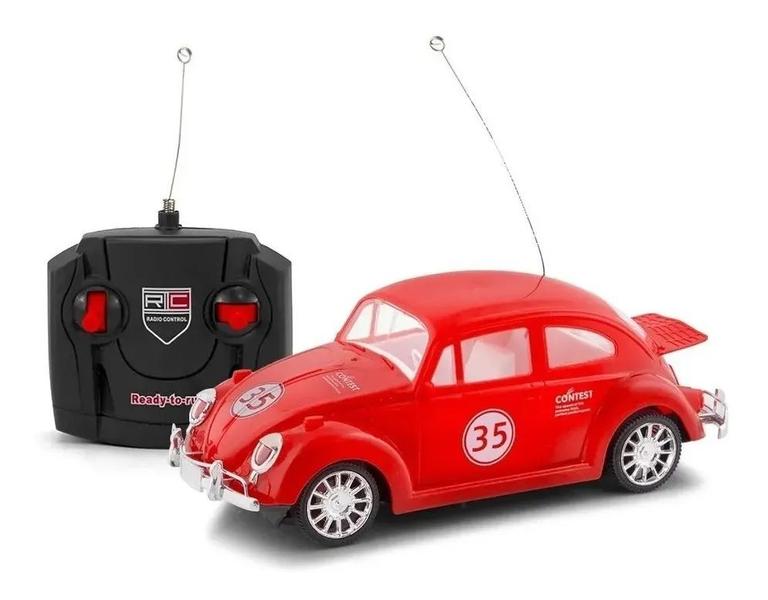 Carrinho Brinquedo Fusquinha De Controle Remoto Infantil Acende Farol (Vermelho) - DM TOYS Imagem de Carrinho Brinquedo Fusquinha De Controle Remoto Infantil Acende Farol (Vermelho)