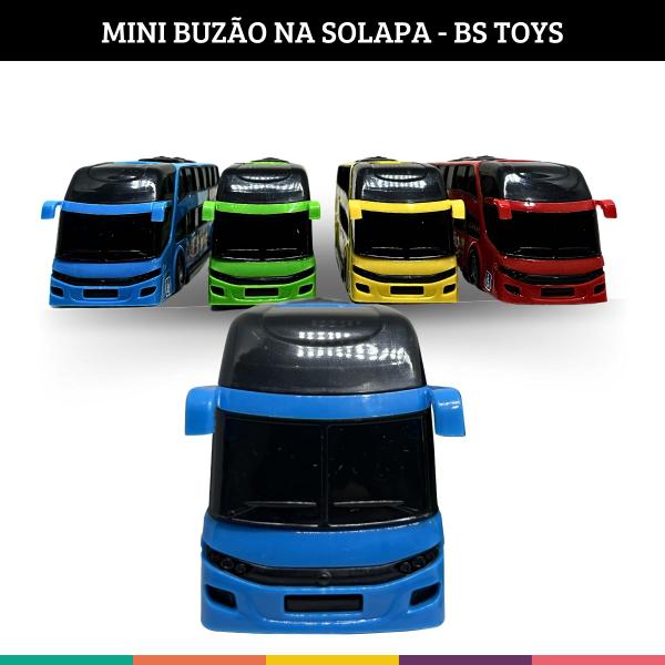 Imagem de Carrinho Brinquedo Mini Ônibus Buzão 2 Andares Azul Bs Toys