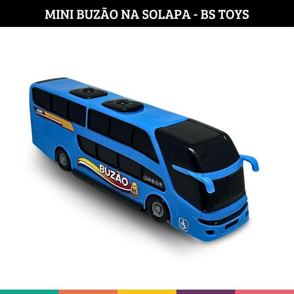 Imagem de Carrinho Brinquedo Mini Ônibus Buzão 2 Andares Azul Bs Toys