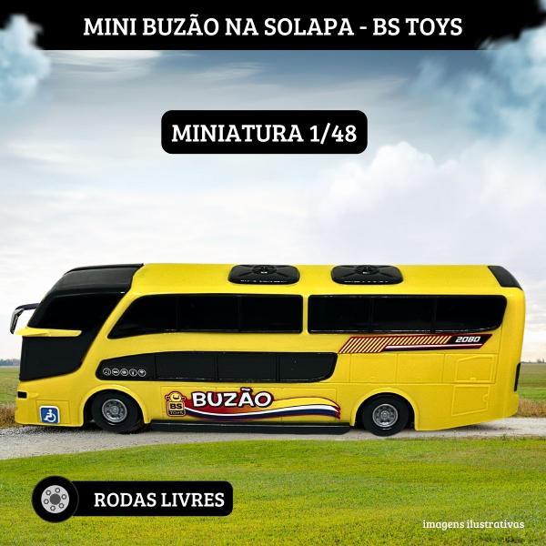 Imagem de Carrinho Brinquedo Mini Ônibus Buzão C/ 2 Andares Amarelo Bs