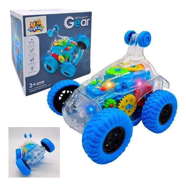 Imagem de Carrinho Brinquedo Transparente Gira 360 Graus Luz E Musica