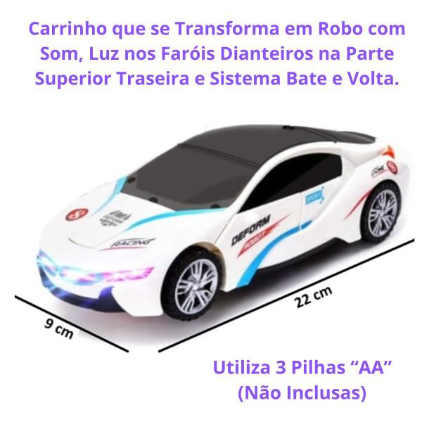 Carrinho Camaro Transformers Vira Robô Luz Som Bate Volta - Carro Policial Imagem de Carrinho Camaro Transformers Vira Robô Luz Som Bate Volta