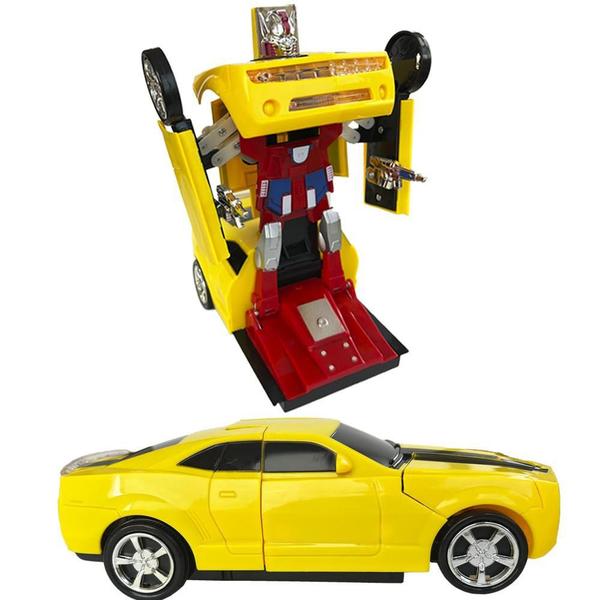 Imagem de Carrinho Camaro Transformers Vira Robô Luz Som Bate Volta